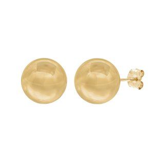 Rachel Koen Bead Ball Stud Earrings 14K Yellow Gold 9mm